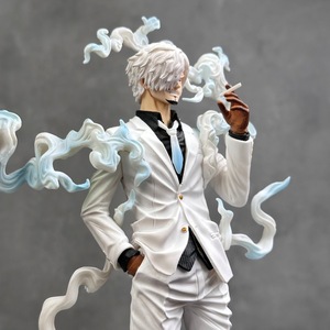 Action Figure di Sanji, Personaggio <span class=keywords><strong>Manga</strong></span> Giapponese, Modello in PVC con Abito Bianco, Statua da Collezione 30cm, Giocattolo Regalo con Base Decorativa Fiamma Blu - Product Image 3