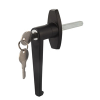 Serrure à poignée en L pour porte de garage HAITAN avec clés, revêtement noir, 217g, modèle MS332