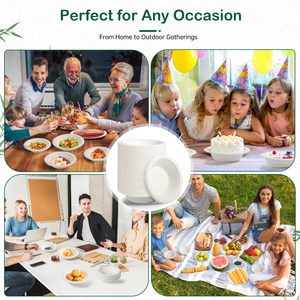 Bols en papier compostables personnalisés de 16 oz, bols jetables biodégradables résistants fabriqués à partir de bagasse, écologiques - Product Image 4