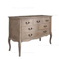 Commode à 3 tiroirs Tomson Shanghai en acajou massif, style Louis XVI français, hauteur réglable, en fer, autoportante, pour chambre et salle de bain