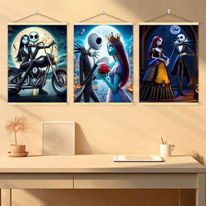 Peinture décorative de <span class=keywords><strong>poupée</strong></span> de zombie d'Halloween, affiche décorative de hall d'entrée, peinture de rouleau de bois de pin. Service OEM/ODM - Product Image 4