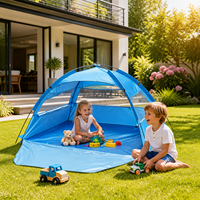 Tente de plage automatique légère pour 3-4 personnes, installation instantanée, abri pare-soleil avec revêtement imperméable pour les activités de plein air