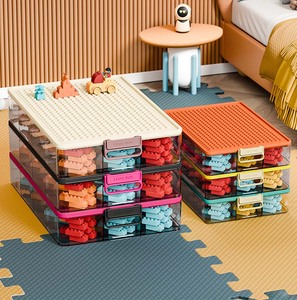 Contenitore Impilabile in Plastica Stampata a Iniezione per Blocchi da Costruzione per Bambini con Coperchi - Ecologico, Capacità Oltre 35L - Product Image 3