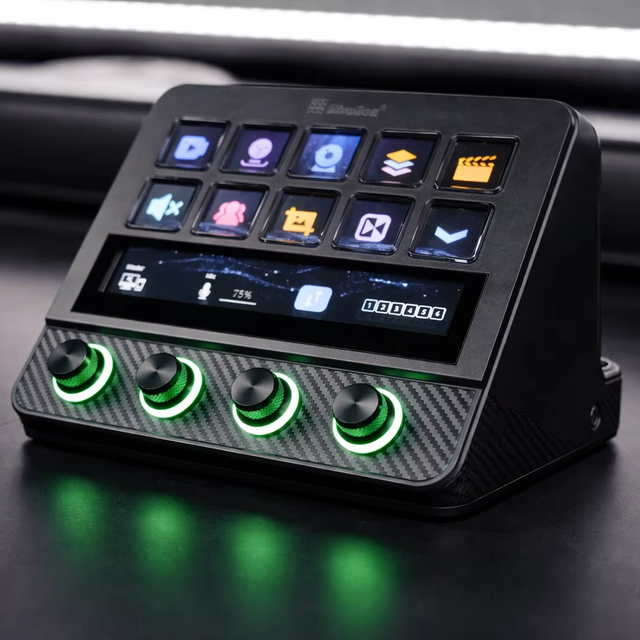 N4 Pro Mini Keyboard Membrane Wired USB 3.0 Type-C Mini Desktop Programmable Keypad StreamDeck Gaming Controller with Touchpad