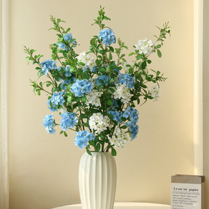 Fleurs d'hortensias artificielles en soie de haute qualité, réalistes, à 4 têtes, 88 cm de long, à tige unique, pour la décoration de la maison et des événements - Product Image 1