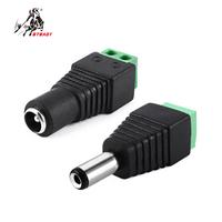 Conector de alimentación macho CCTV DC de 5,5x2,1 MM, adaptador de toma de corriente AC DC, conector Bnc de alimentación hembra CCTV