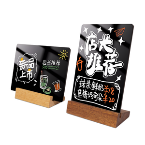 <span class=keywords><strong>Pizarra</strong></span> Pequeña Negra de Acrílico para Mensajes, Mini <span class=keywords><strong>Pizarra</strong></span> con Soporte para Menús de Restaurantes, Cafés y Notas - Product Image 6