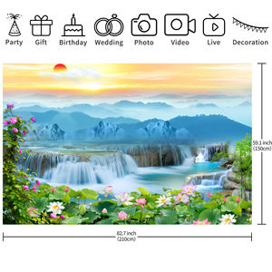 カスタムウォール壁画壁紙山滝自然風景写真壁画背景幕家の装飾用 - Product Image 6