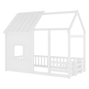 White Solid Wood Treehouse Children's <b>Bed</b> Double <b>House</b> Design Star Lighting Kids Bedroom Furniture Storage Feature - Product Image 5