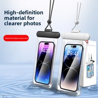 Étui de téléphone étanche transparent en TPU avec cordon de cou pour la natation, la plongée, compatible avec les écrans tactiles, pour le rafting en plein air, compact