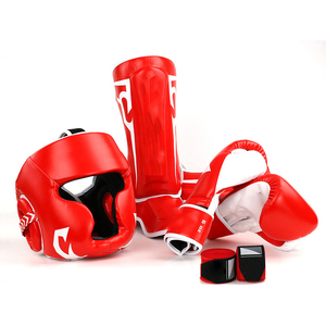 MMA ENTRENAMIENTO BOXEO PU cuero Color sólido cómodo nuevo adulto desgaste cabeza guardia casco cuero MMA entrenamiento casco - Product Image 4