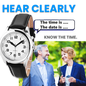 Montres parlantes personnalisées en plusieurs langues (anglais/français/espagnol/allemand/italien) - Montre analogique parlante avec alarme pour personnes âgées et aveugles - Product Image 5