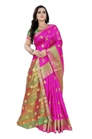 Nouveau Look riche tenue de soirée coton soie Saree avec chemisier pièce femmes indiennes portent Sari battre prix en gros Surat ethnique