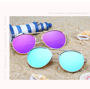 Gafas de sol con montura de metal para mujer, <span class=keywords><strong>lentes</strong></span> UV con espejo, personalizadas, 2020 - Product Image 6