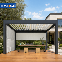 Pergola en aluminium à commande manuelle, toit réglable, protection contre les intempéries, ombrage extérieur pour petit patio, fournisseur en gros
