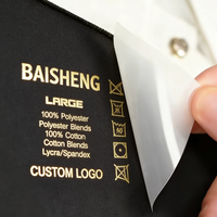 Étiquettes de vêtements personnalisées avec logo en feuille d'or, transfert thermique, symboles d'entretien, pour t-shirts, sacs, chaussures, marqueurs de taille, vente en gros pour agents