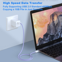 Câble de données tressé à charge rapide avec connecteurs Type-C pour tablette, ordinateur portable et téléphone portable - Charge rapide et transfert de données