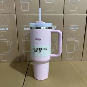 New Product 2024 Double Wall Vacuum 40 oz Insulated Stainless Steel Type Glasses Tumbler h2o Water Mug Cup 40oz With Handle