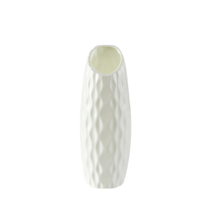 Simple Plastic Imitation <b>Ceramic</b> <b>Vase</b> Minimalist Design Unbreakable For Home Flower Arrangement Living Room Dining Room Decor - Product Image 5