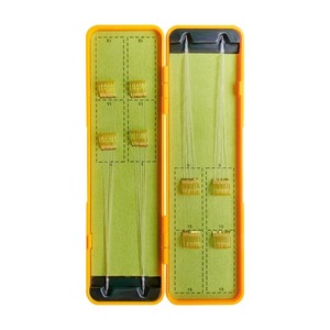 Ensemble de lignes de pêche pré-montées Jin Hai Xi à double hameçon, ligne monofilament pour la pêche en rivière, hameçons barbelés, manchon doré, taille 15 18 - Product Image 1