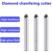 Outil de fraisage de chanfreinage diamant CNC, fraise à chanfrein PCD pour aluminium acrylique graphite
