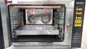 Lò nướng đối lưu 4 khay đa năng dùng làm bánh và bánh mì, dùng cho thương mại và gia đình - Product Image 5