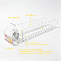 Prêt à expédier : Poussoir automatique transparent en plastique écologique pour présentoirs de cigarettes en supermarché