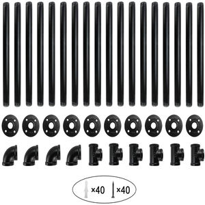رف كتب صناعي من الأنابيب المعدنية السميكّة، رف حائط عصري من 4 طبقات مصنوع من الأنابيب المعدنية - Product Image 4