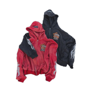 Venta al por mayor bordado desgastado personalizado sol desteñido Puff impresión algodón lavado cremallera sudaderas con capucha peso pesado polar Full Zip Up Hoodie - Product Image 1