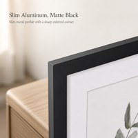 Cadre photo en aluminium 12x16 pouces avec passe-partout, cadre photo en métal noir et blanc, décoration murale moderne pour le salon
