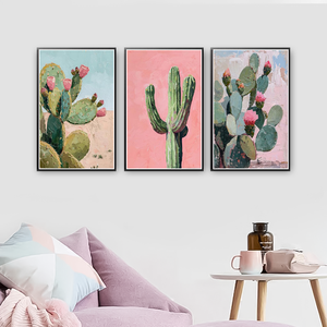 Décorations pour la maison, peintures et arts muraux bohèmes sur le thème du <span class=keywords><strong>cactus</strong></span>, impressions sur toile modernes, tableaux personnalisés sur toile, peintures murales sur toile - Product Image 1