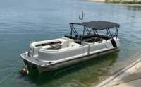 Bateau ponton en aluminium soudé de luxe de 30 pieds, haute vitesse, sportif, avec moteur hors-bord puissant
