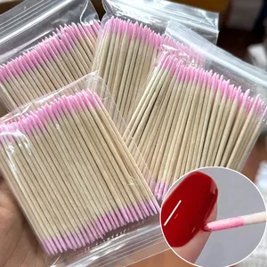 400 bâtonnets en bois d'oranger roses à double tête de 7 cm pour repousser et enlever les cuticules, outil de nettoyage pour strass et maquillage des ongles - Product Image 1