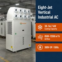 Climatiseur industriel sur mesure OEM à marque privée, 8 jets, 46,5 kW, pour grandes usines et ateliers