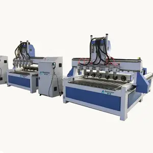 Beste cnc holzschnitz maschine mehrkopf rotierender holz cnc router 4 achsen 3d cnc gravur für möbel