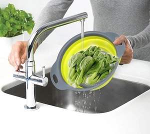 Cesta de drenaje plegable para fregadero de cocina, colador de plástico plegable, filtro para lavar frutas y verduras - Product Image 4