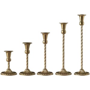 Gold Tall Candle Holder Set Iron <b>Candlestick</b> Ornament Wedding Centerpiece Table Decorations - Product Image 5