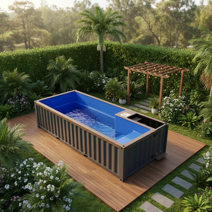 Piscine préfabriquée en conteneur maritime de 40 pieds avec fenêtre en acrylique personnalisée, en fibre de verre, 20 pieds, 40 pieds avec terrasse - Product Image 1