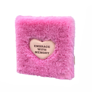 Album <span class=keywords><strong>photo</strong></span> personnalisé haut de gamme en peluche douce avec insert en cuir et éponge en forme de cœur, pour la mémoire de bébé, cadeau de mariage, décoration intérieure - Product Image 1