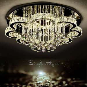 Lustre Led en cristal au design moderne, éclairage d'intérieur, luminaire de plafond, montage en surface sur panneau, idéal pour un salon - Product Image 4