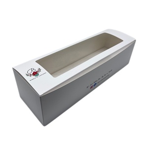 Thiết kế mới các tông dài <span class=keywords><strong>cupcake</strong></span> hộp cho 4 lỗ hình chữ nhật cupcakes Hộp bao bì với cửa sổ rõ ràng - Product Image 5