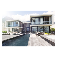 Villa préfabriquée de luxe à deux étages Structure en acier de haute qualité Matériau de conteneur Panneau sandwich Maison préfabriquée meublée