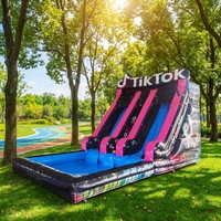Toboggan aquatique gonflable avec parcours d'obstacles en PVC, jouet de grande taille, portable, parc d'attractions extérieur, Dacheng Dc--14, 100-500 kg, 5-10 ans