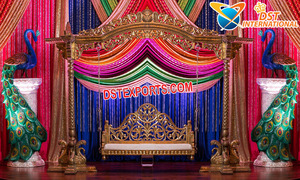 Sangeet ชุดชิงช้าบนเวทีแบบสดใสชุดแกว่งแบบมุสลิมมีฟังก์ชั่นสำหรับการสวิง /jhula ทำจากไม้สมัยใหม่ได้รับความนิยมในงานปาร์ตี้สวิงสีทอง - Product Image 5