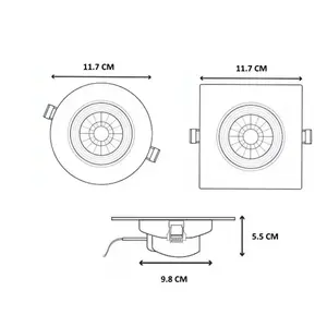 Spots encastrés au plafond LED modernes 3W Blanc chaud 6000K Lumière du jour Alert Cob Base 120 Angle de faisceau 25000H Durée de vie Certifié SAA - Product Image 3