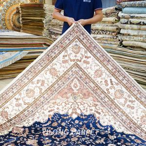 YILONG 8'x10 Tapis Traditionnels Orientaux <span class=keywords><strong>Nain</strong></span> Médaillon Tapis Persan En Soie Faits À La Main - Product Image 5