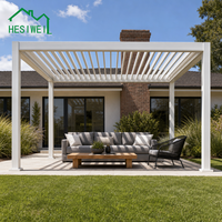 Fabricant de pergolas en aluminium sur mesure HESIWEI, pergola bioclimatique à toit à lamelles, usine chinoise OEM, extérieur