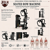 Appareil de musculation commercial à résistance par poulies pour le dos, avec support pectoral et poignées multi-grip, pour clubs de fitness