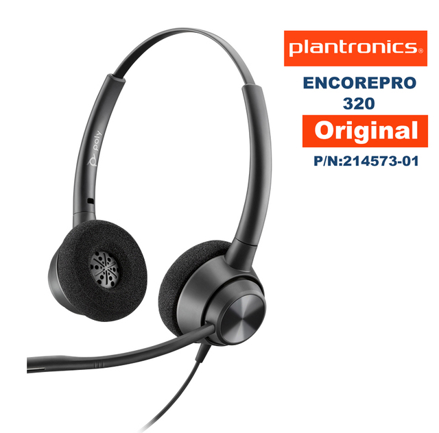 POLY Plantronics EncorePro EP320 320QD P:N/214573-01 Wired Headset, with QD Plug ,Updated version of HW121N