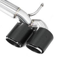 Diffuseur arrière M pour BMW Série 1 118i F20 (2013-2016) avec embouts d'échappement quadruple en acier inoxydable et fibre de carbone, embouts de silencieux argentés et noirs